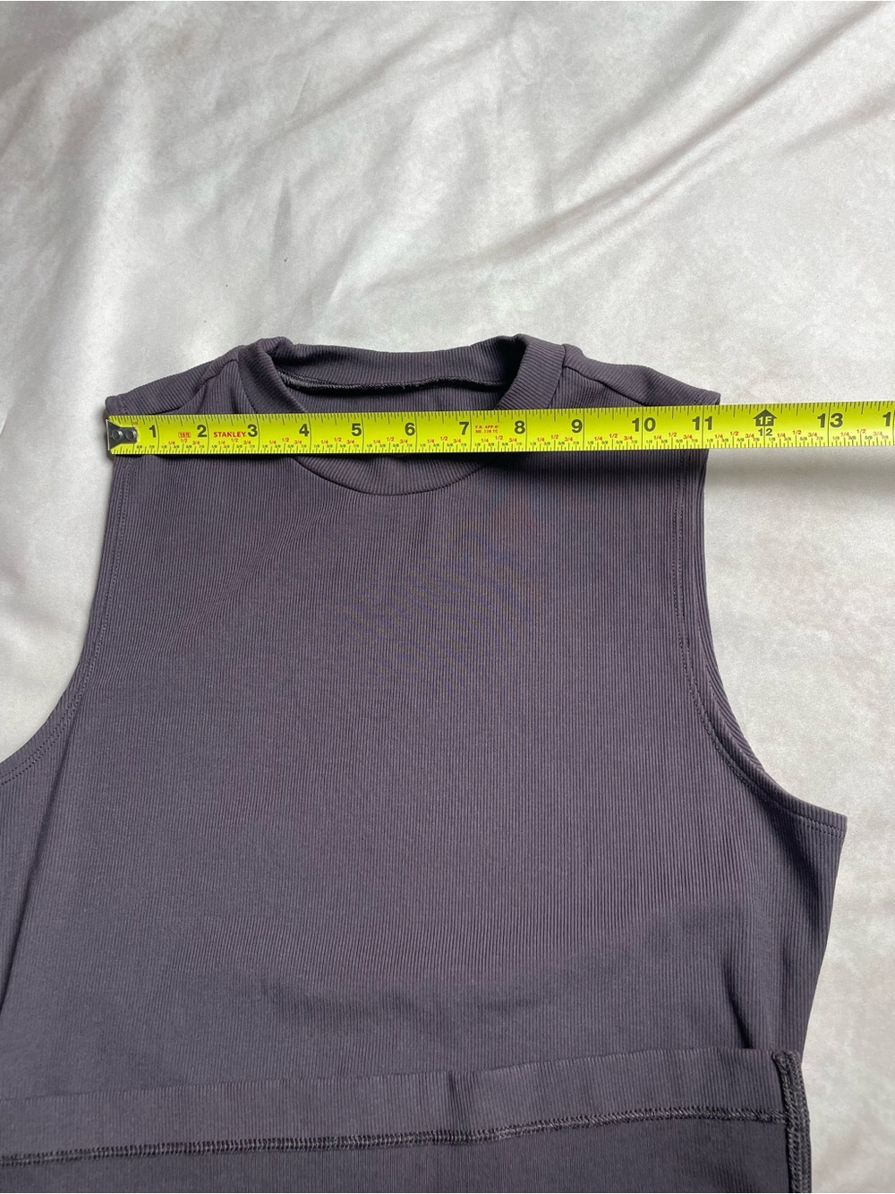 Vuori Sleeveless Maxi Dress – Plum Charcoal, Size S, Ribbed Stretch - Picture 9 of 13